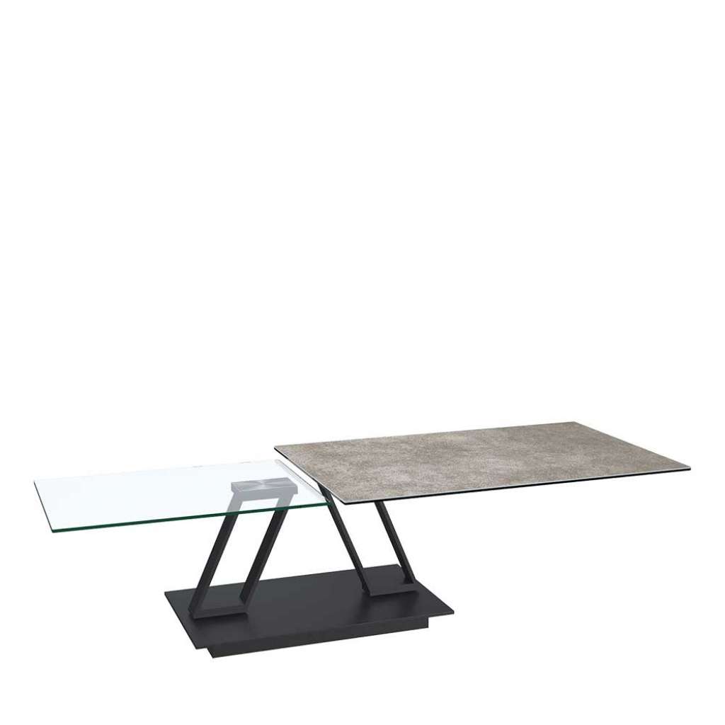 Couchtisch Sofatisch aus Keramik - Metall und Sicherheitsglas