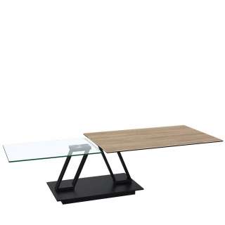 Wohnzimmertisch Couchtisch im Industry und Loft Stil mit schwenkbaren Tischplatten