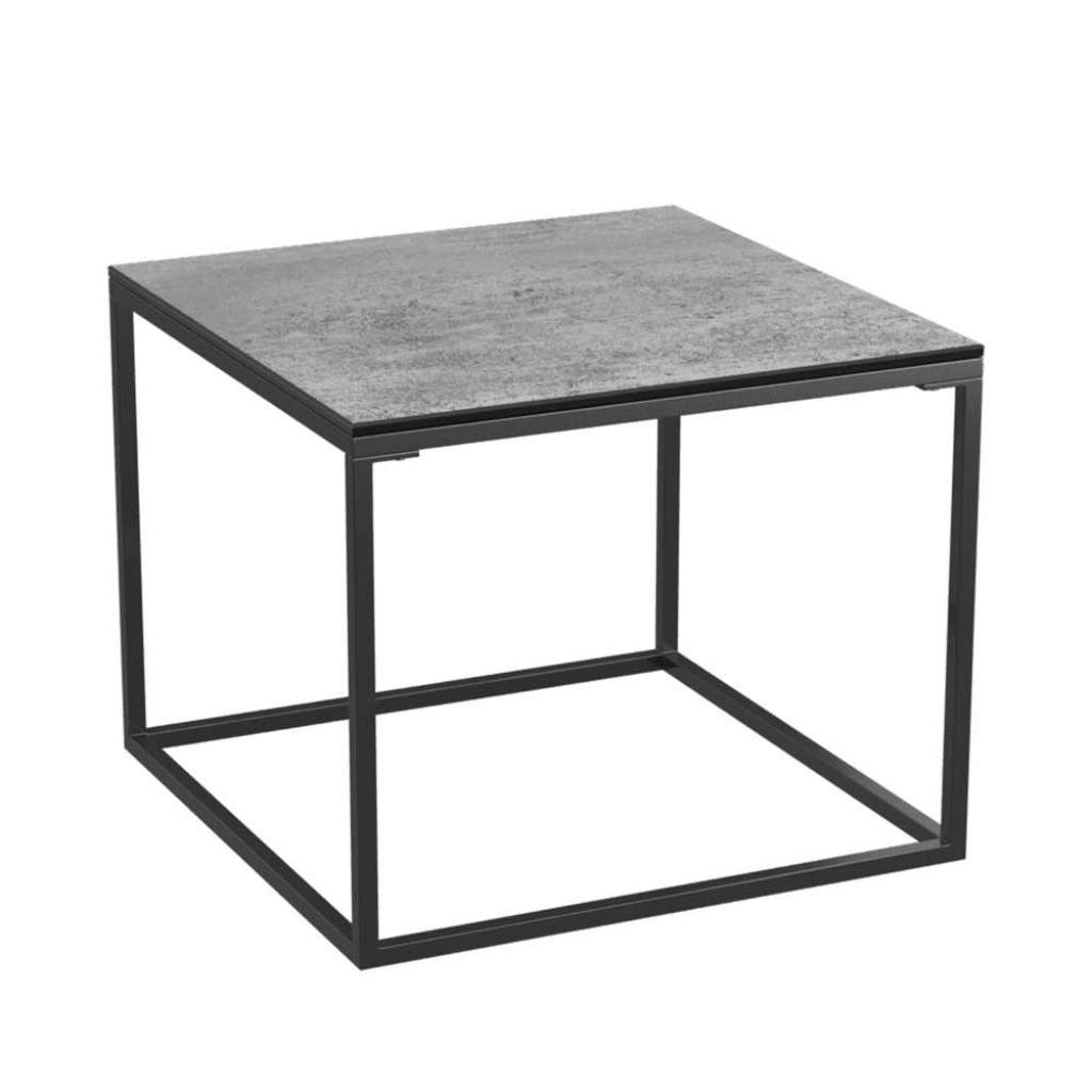 Wohnzimmertisch Beistelltisch in Silbergrau mit Keramik Oberfläche