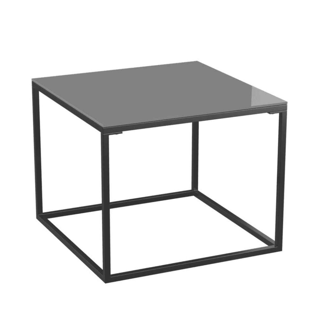 Wohnzimmertisch Beistelltisch Sofa lackierte Glasplatte in Grau