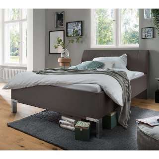 Doppelbett Bettgestell in Braun mit 48 cm Einstiegshöhe