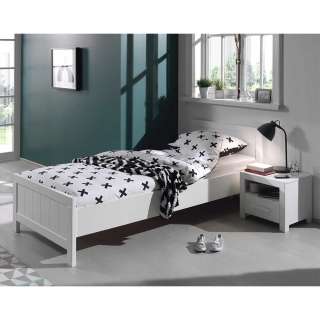 Kinderbett weiß Jugendbett 77 cm hoch und 96 cm breit