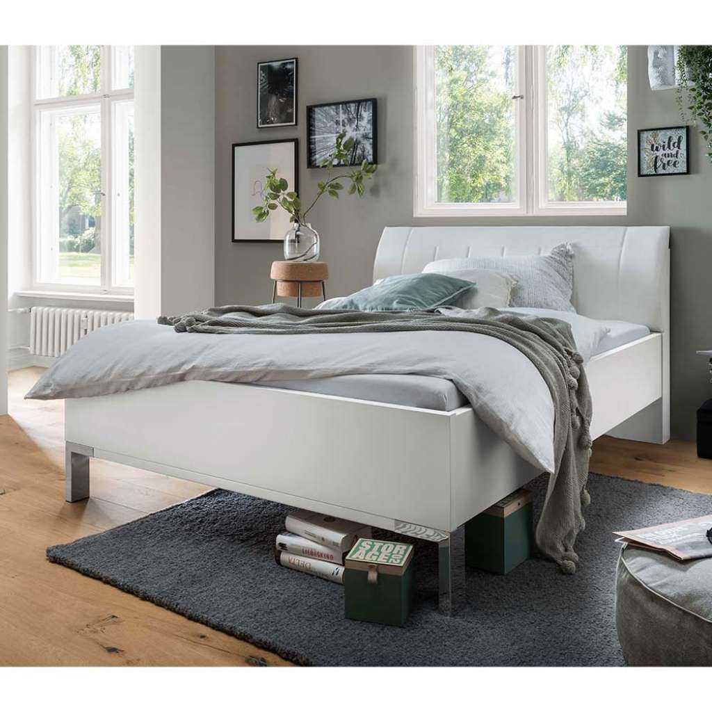 Doppelbett Bettgestell in Weiß - modernes Design