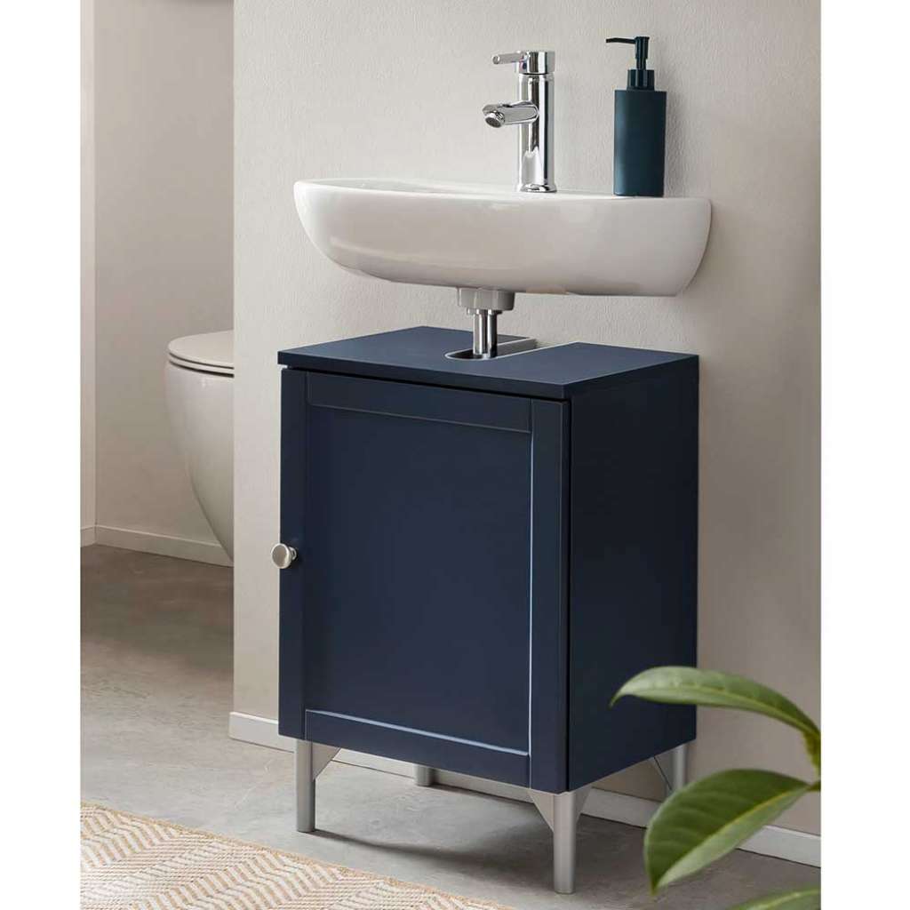 Waschtischschrank in Dunkelblau Landhausstil