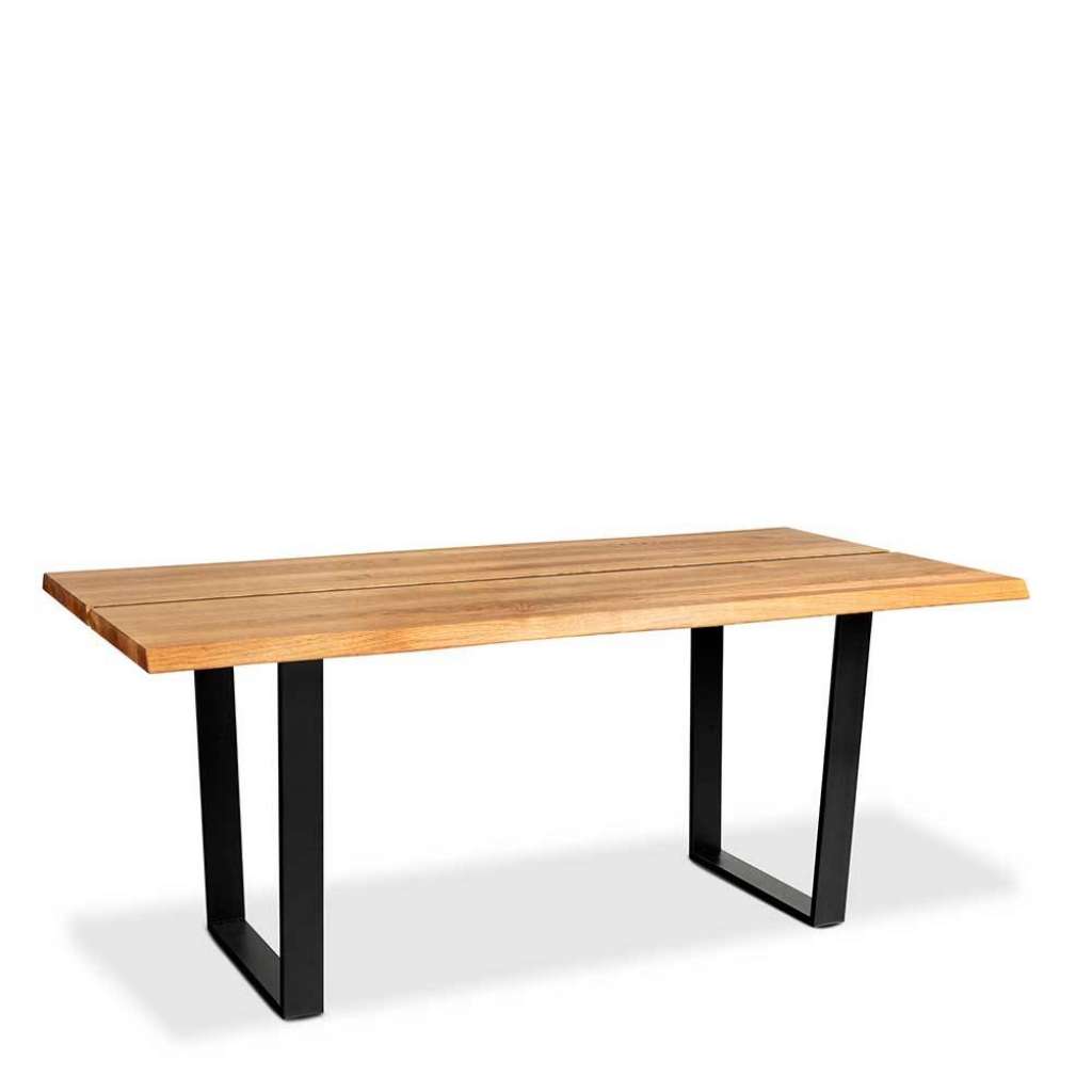 Esszimmertisch Tisch aus Wildeiche Massivholz und Metall