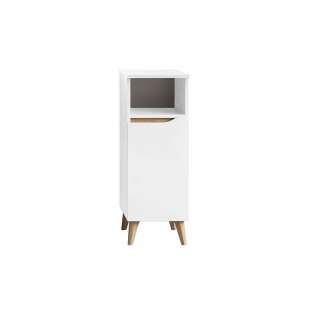 Badschrank Badezimmerschrank mit Drehtür und offenen Fächern