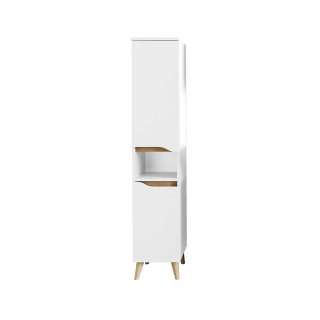 Badhochschrank Badezimmerhochschrank in Weiß mit offenen Fächern