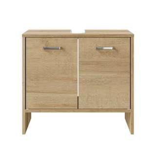 Badunterschrank Badezimmerschrank mit Metallgriffen und Holzwerkstofftür