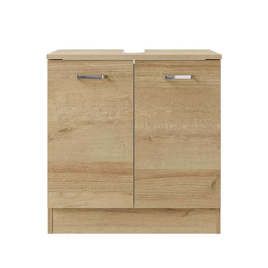 Waschbeckenunterschrank Badezimmerschrank in Eichefarben mit Holzwerkstoff Oberfläche