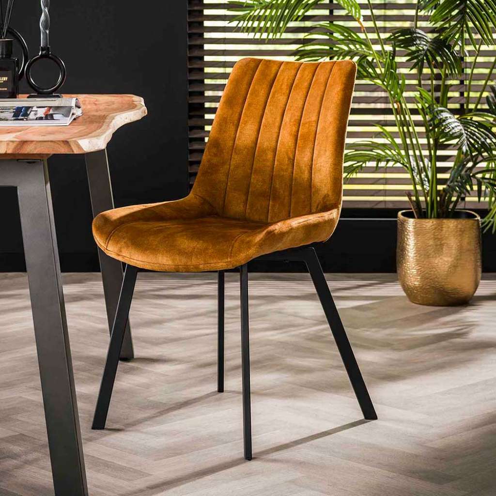 Polsterstuhl Stuhl Küche aus Samt mit gepolsterter Rückenlehne (4er Set)