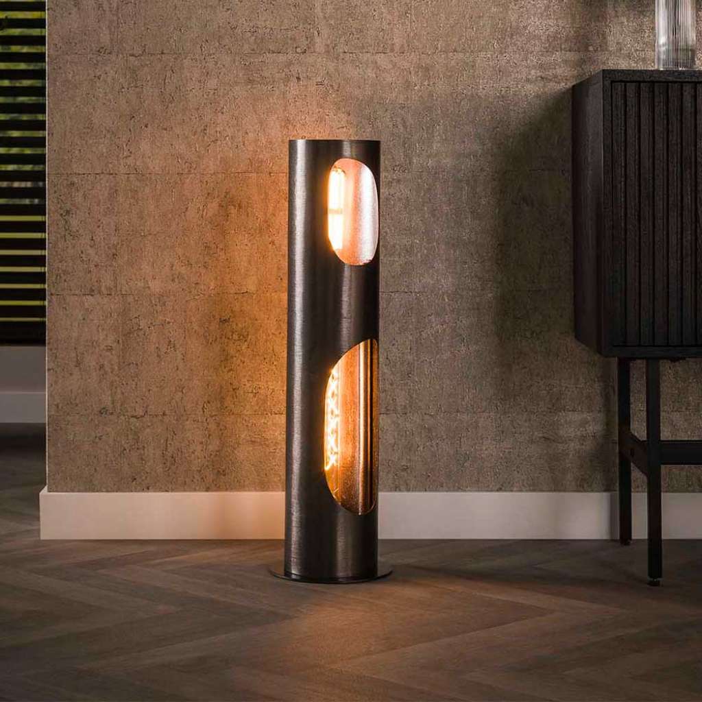 Stehlampen Stehleuchten in Grau und Schwarz Nickel