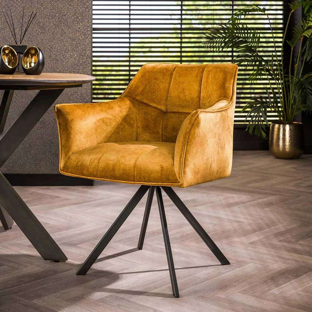 Armlehnstuhl Polsterstuhl mit Armlehnen drehbar (2er Set)