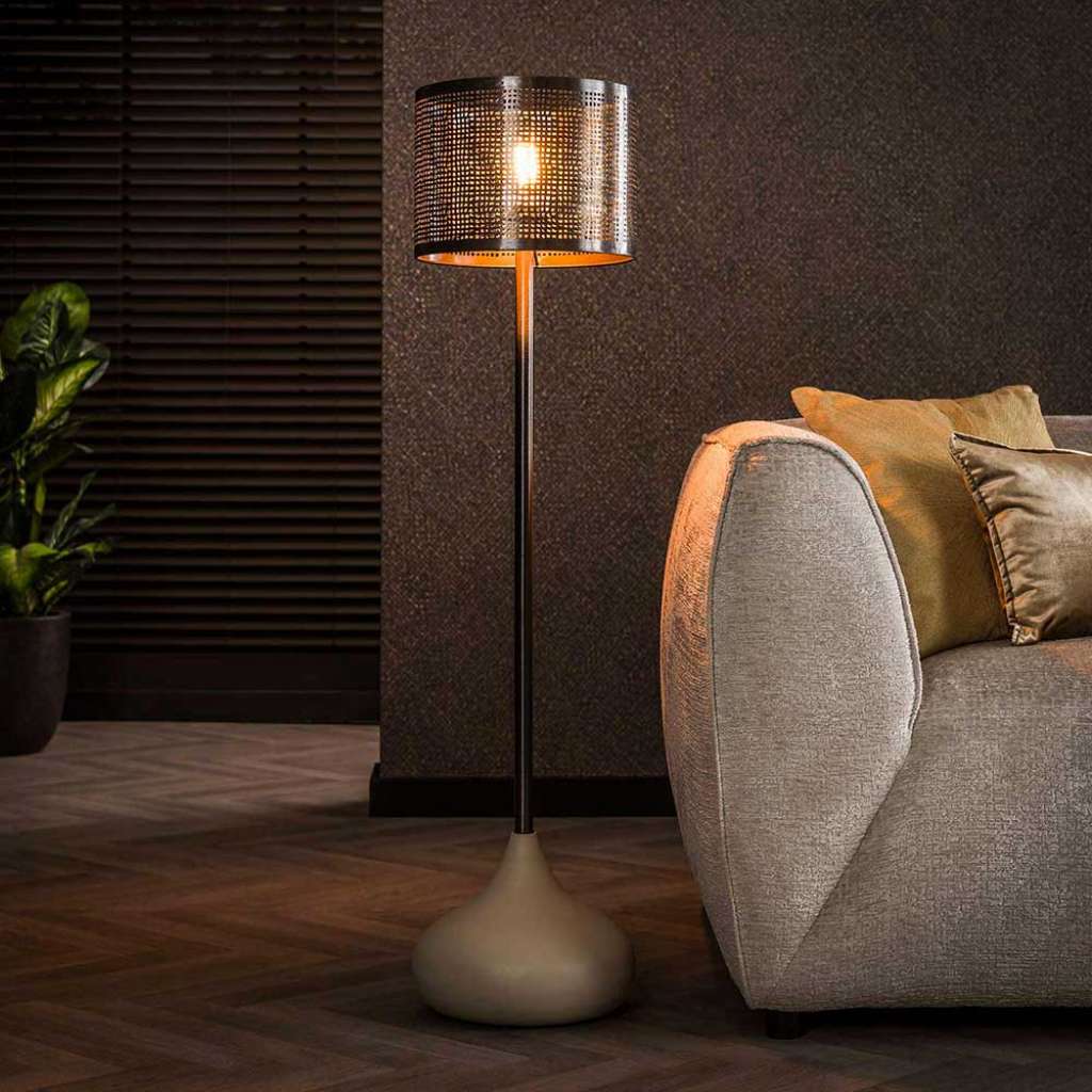 Stehlampen Stehleuchten in Beige aus Metall
