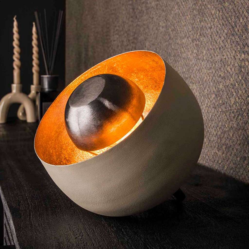 Tischleuchten Tischlampen in Grau mit Metall Oberfläche