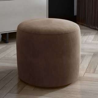 Sitzhocker Polsterhocker aus Samt in runder Form