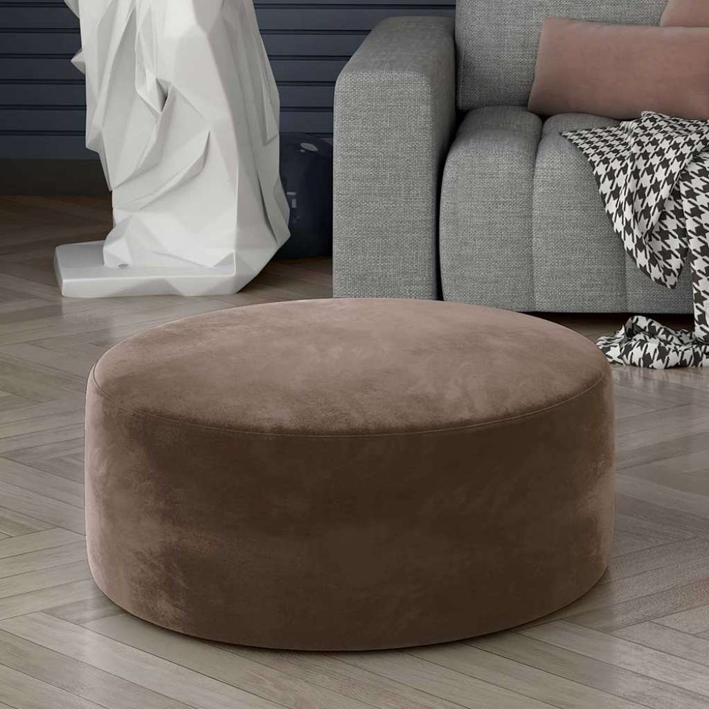 Hocker Sitzhocker in Braun aus Samt