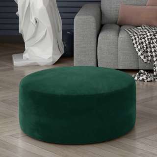 Sitzhocker Couchhocker in Dunkelgrün aus Samt