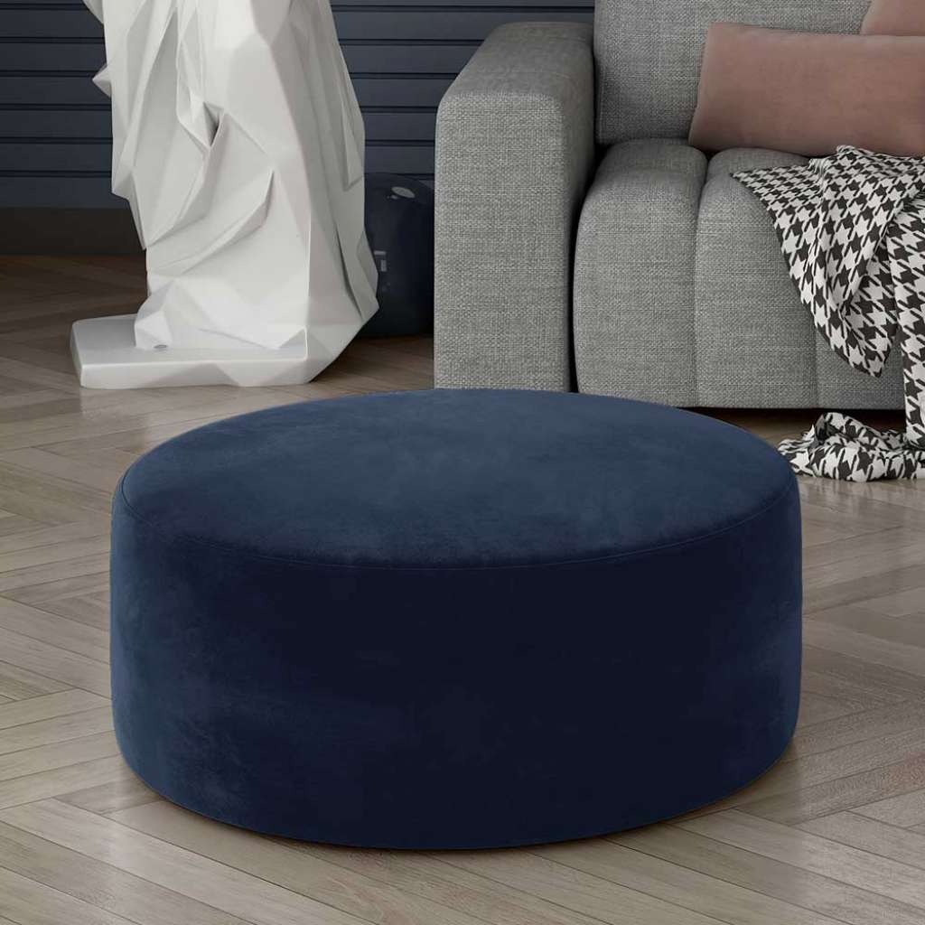 Sitzhocker Fußhocker in Dunkelblau mit Schaumstoffpolsterung