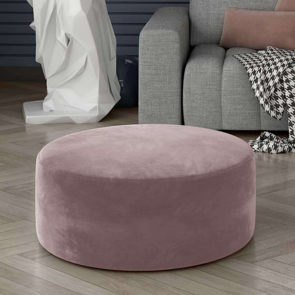 Hocker Sitzpouf in Altrosa aus Samt