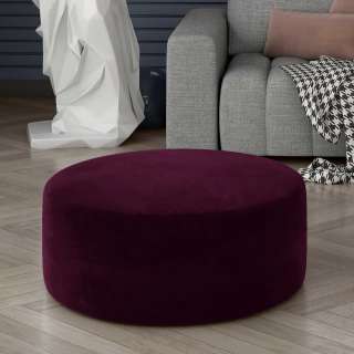 Couchhocker Beistellhocker aus Samt in runder Form