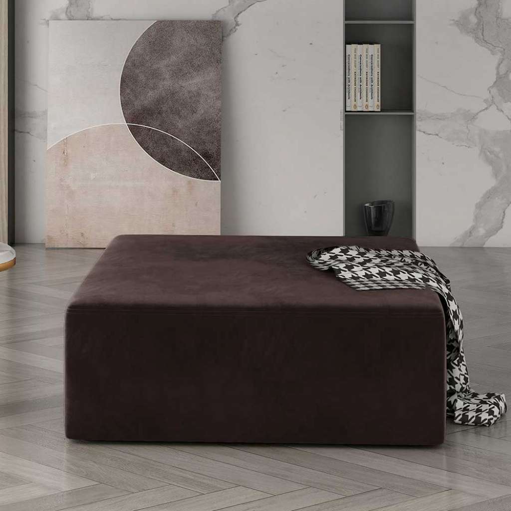 Hocker Couchhocker in Dunkelbraun und quadratischer Form
