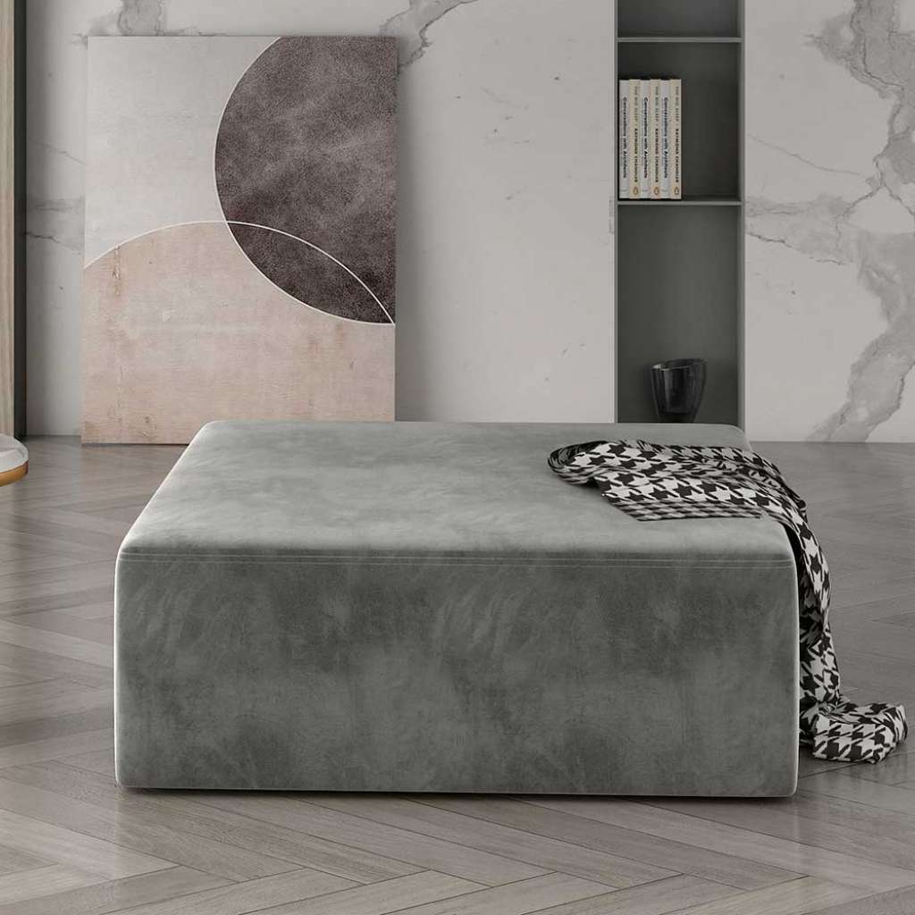 Hocker Couchhocker aus Samt in quadratischer Form