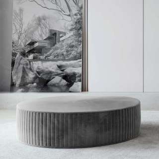 Hocker Sitzhocker aus Samt in runder Form