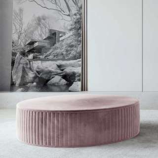 Hocker Polsterhocker in Rosa aus Samt