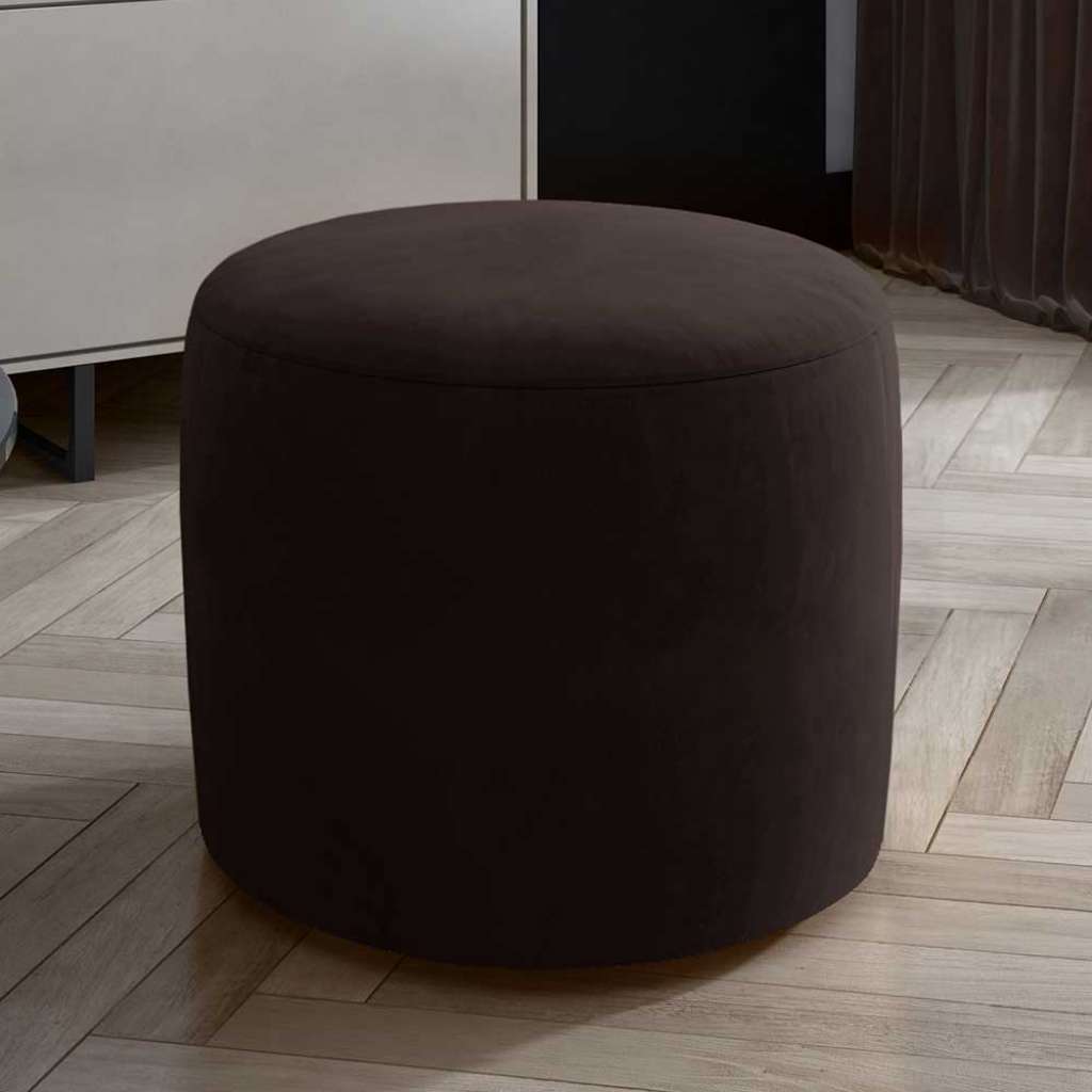 Hocker Sitzhocker aus Samt in Dunkelbraun