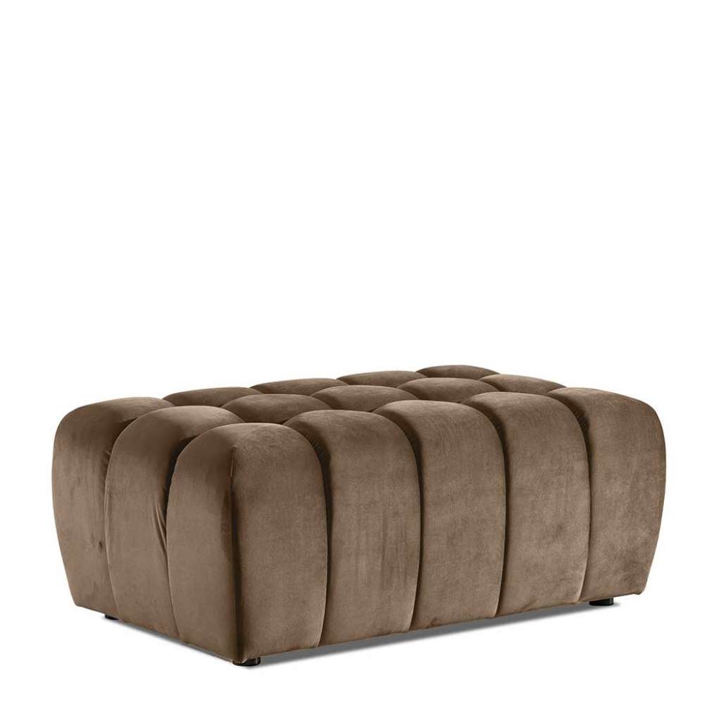 Sitzhocker Polsterhocker aus Samt in Braun