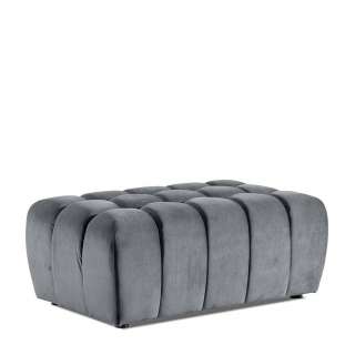 Sitzhocker Polsterhocker aus Samt in Grau