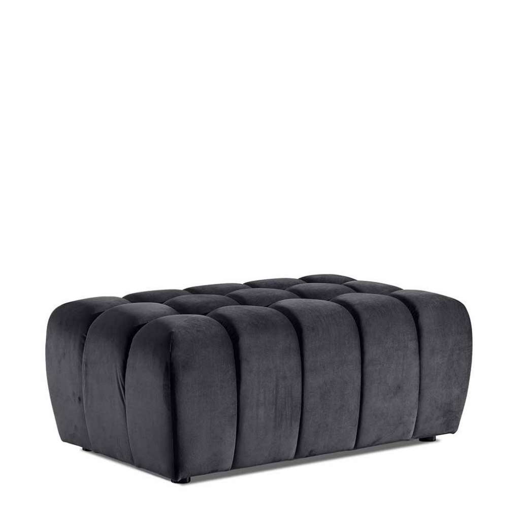 Hocker Sitzhocker aus Samt in Dunkelgrau