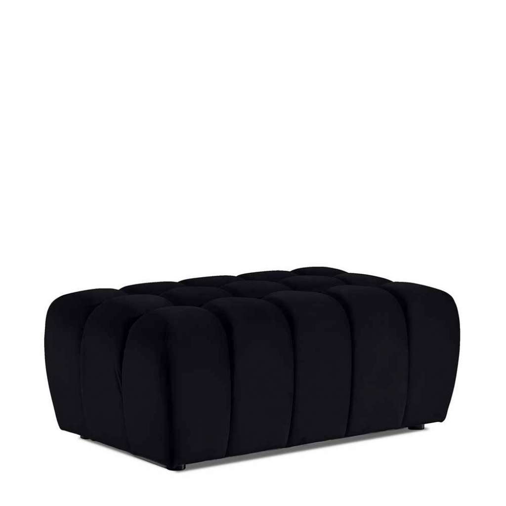 Sitzhocker Polsterhocker in Schwarz aus Samt