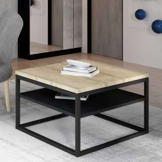 Sofatisch Beistelltisch in Schwarz mit Holzwerkstoff Oberfläche