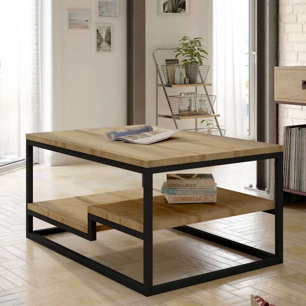 Couchtisch Wohnzimmertisch in Sonoma-Eiche mit Metall