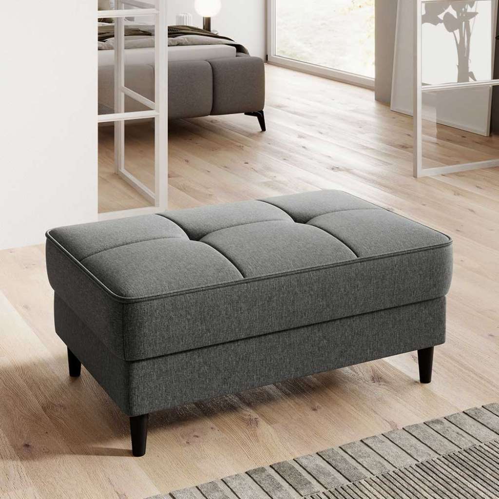 Sitzhocker Couchhocker aus Webstoff in rechteckiger Form