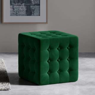 Hocker Sitzwürfel aus Samt mit Schaumstoffpolsterung