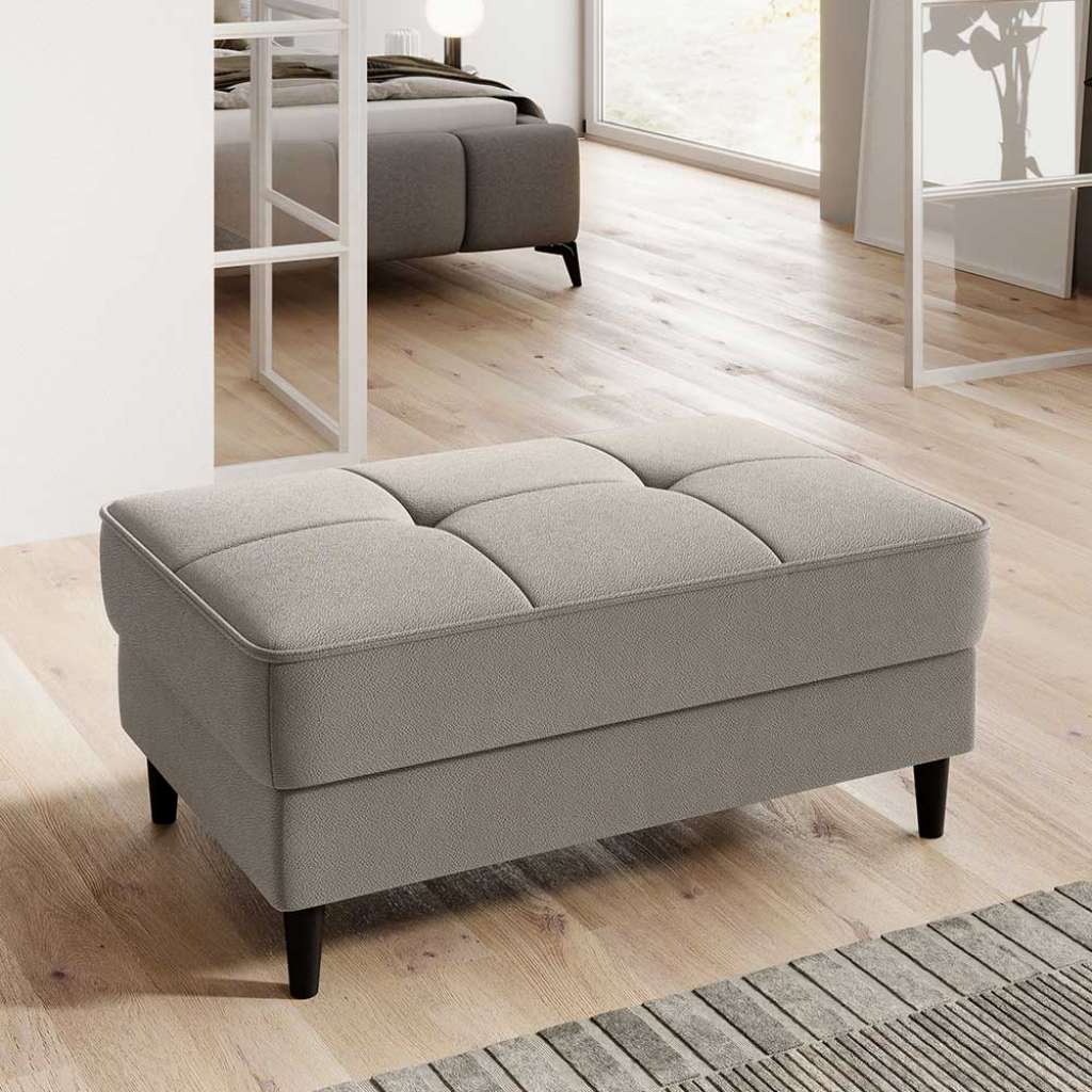 Hocker Sitzhocker aus Textil in Taupe