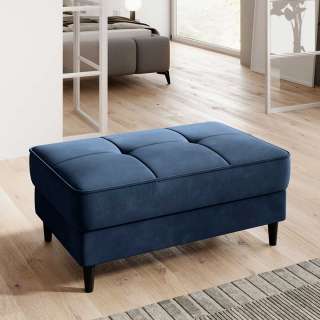 Polsterhocker Couchhocker in Blau aus Samt