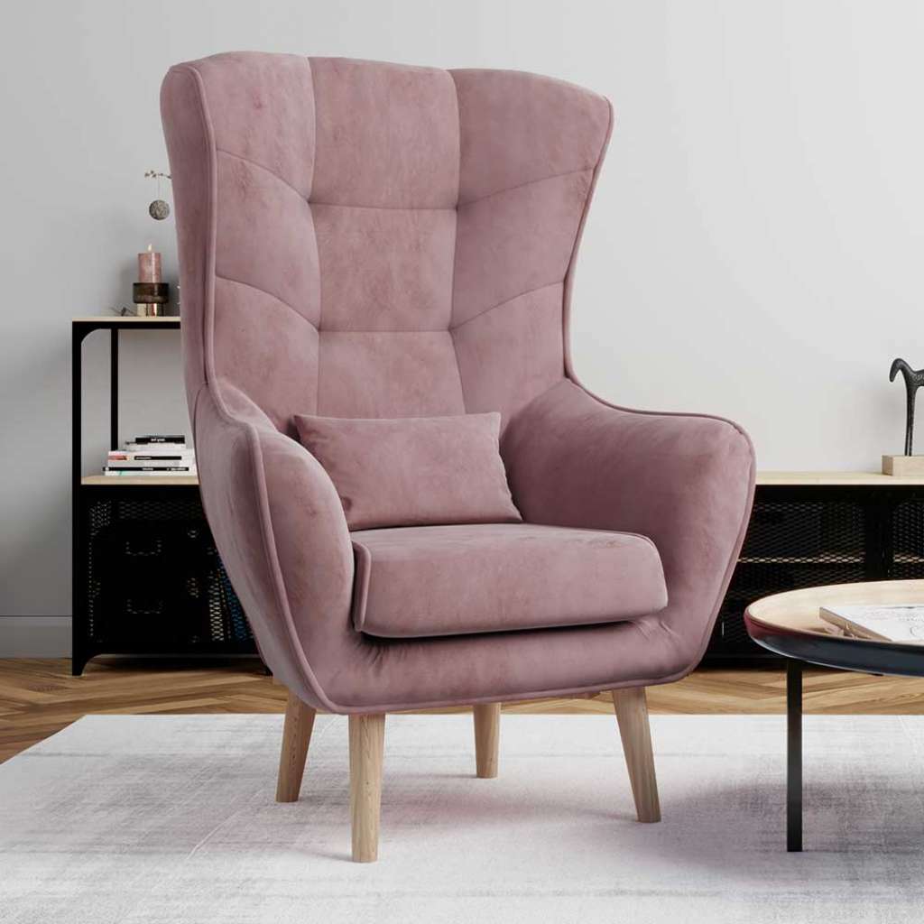 Polstersessel Einzelsessel in Rosa mit hoher Rückenlehne