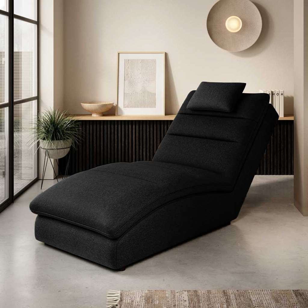 Liegesessel Wohnzimmerliege mit gepolsterter Rückenlehne und linearen Steppnähten