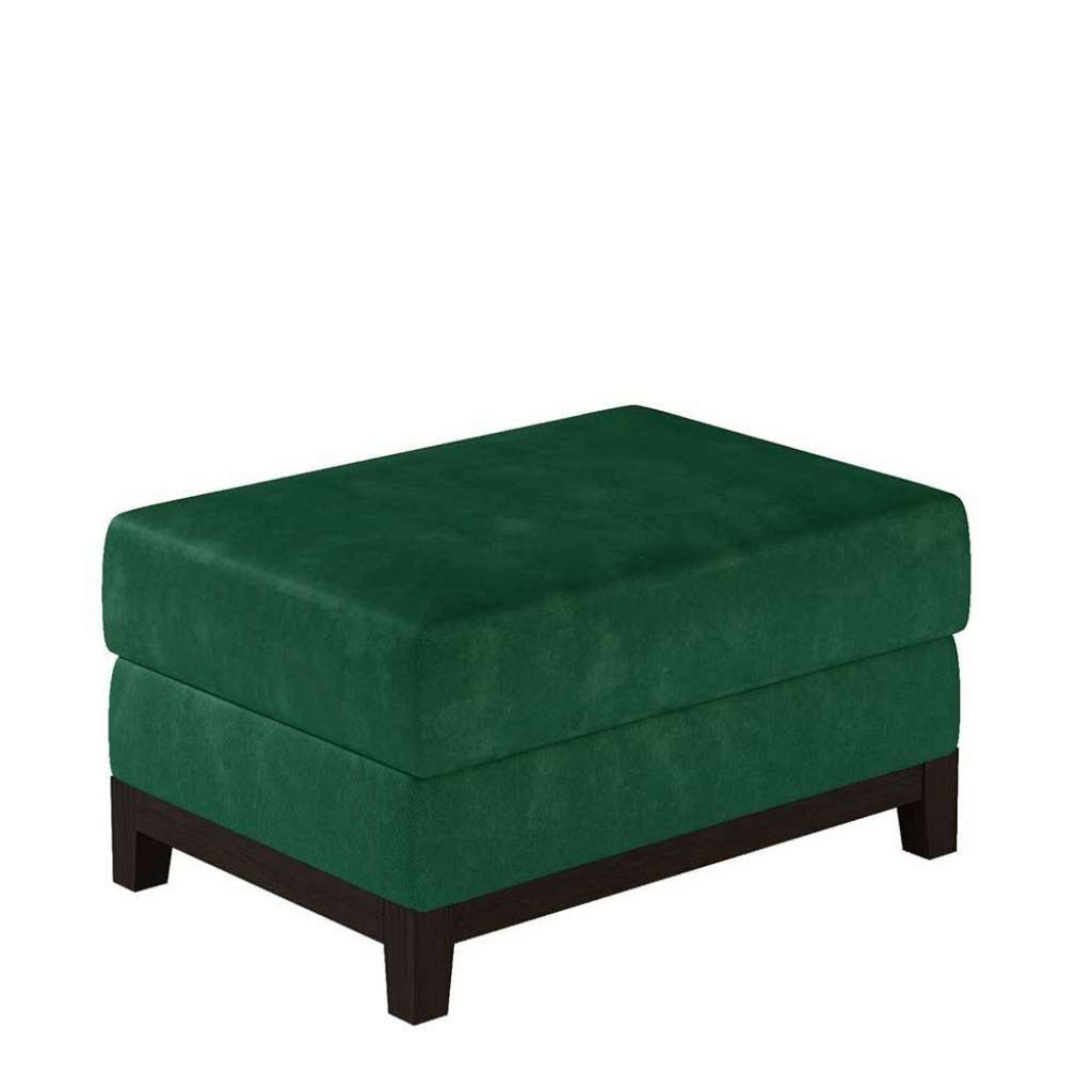 Polsterhocker Couchhocker in Dunkelgrün mit Schaumstoffpolsterung