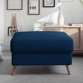 Sitzhocker Hocker in Dunkelblau mit Vierfußgestell aus Holz