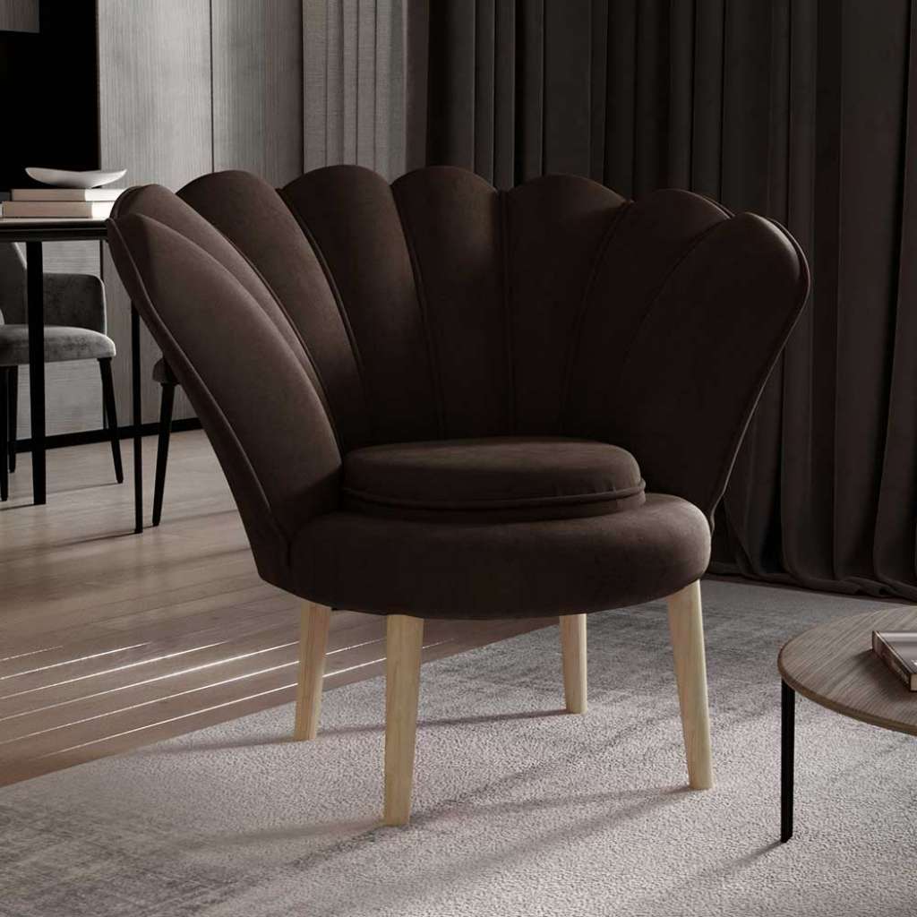 Sessel Polstersessel im Retrostil aus Samt