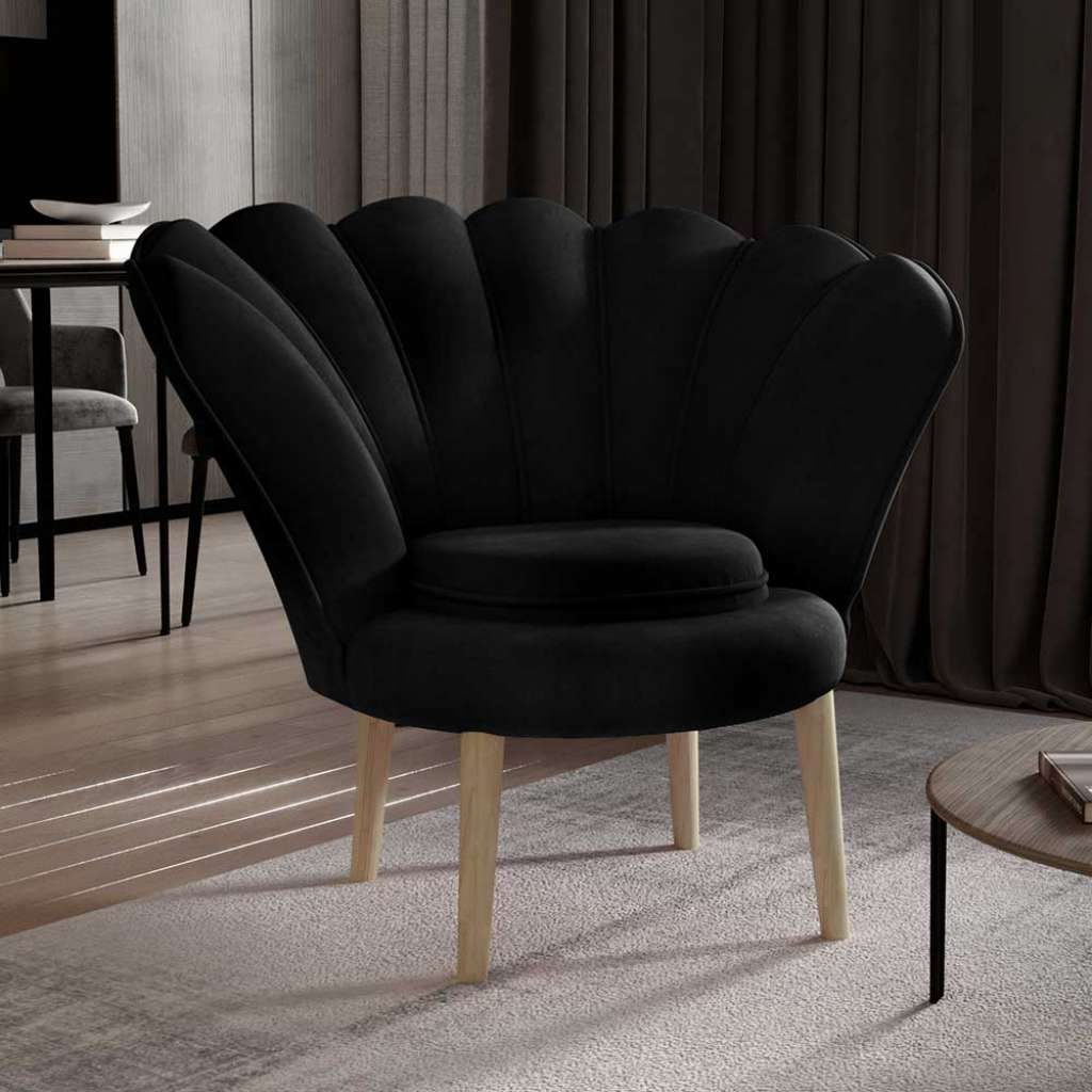 Loungesessel Cocktail Sessel mit Vierfußgestell aus Holz und gepolsterter Rückenlehne