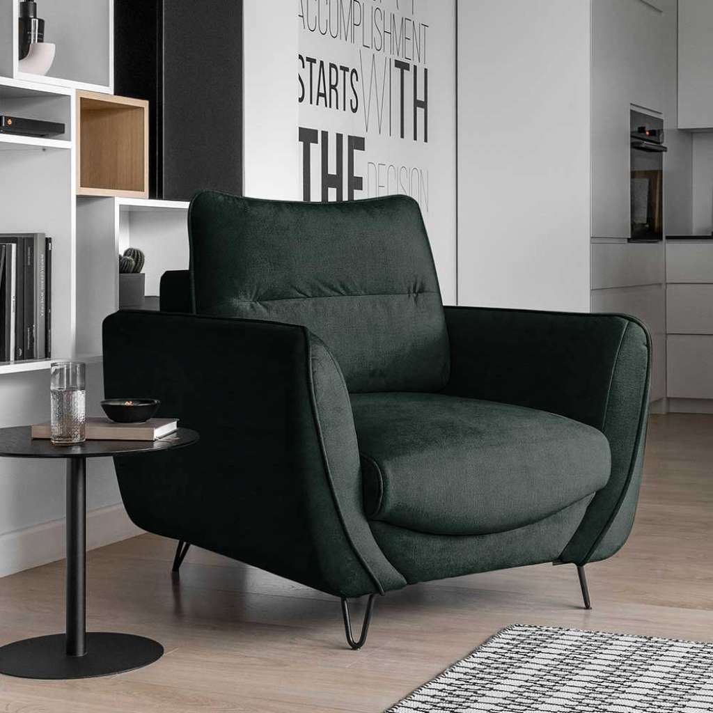 Sessel Polstersessel aus Samt mit Armlehnen