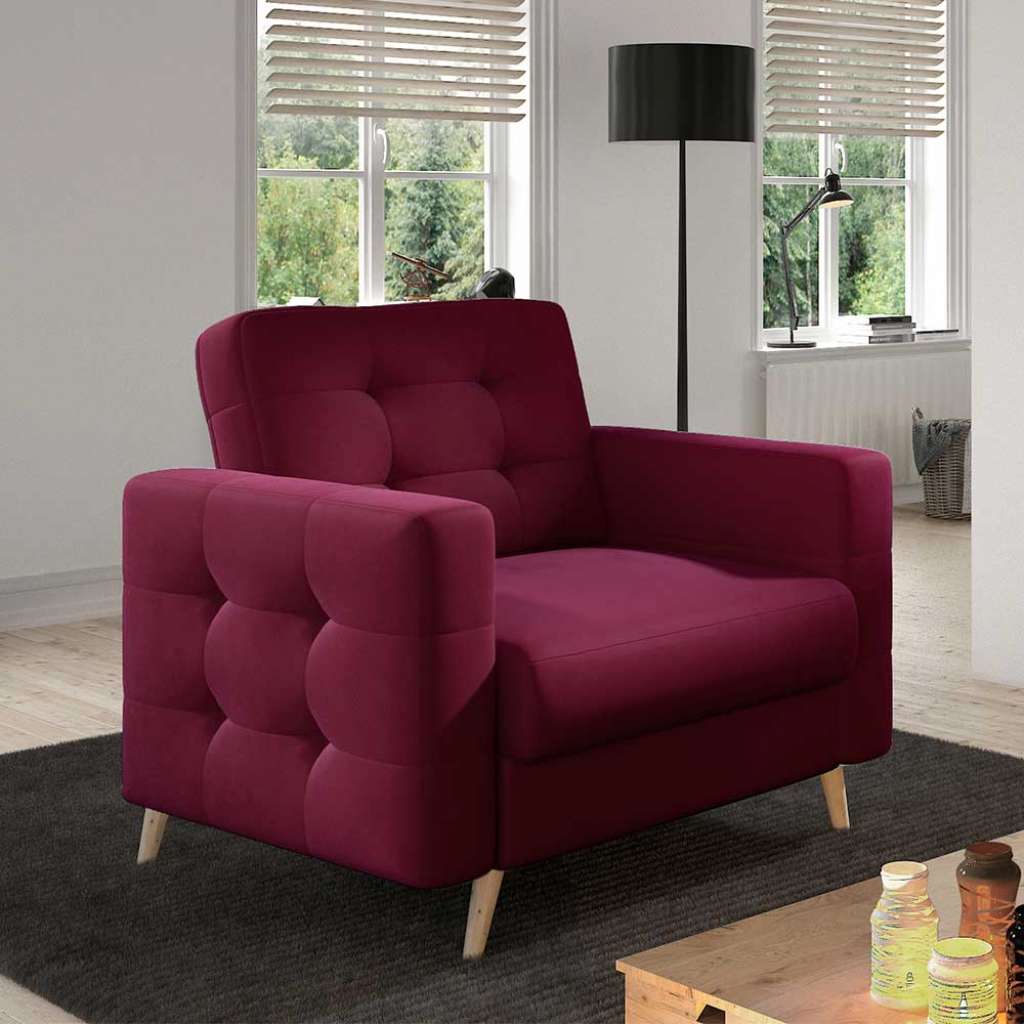 Sessel Einzelsessel aus Samt mit Armlehnen