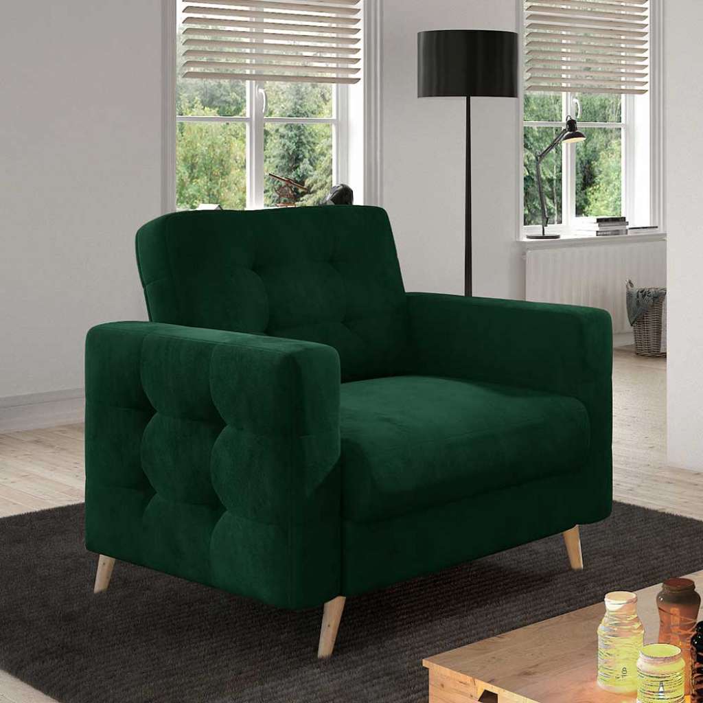 Sessel Einzelsessel mit Armlehnen aus Velours