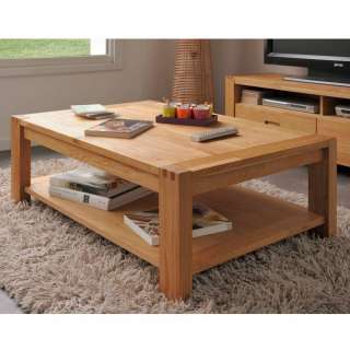 Couchtisch Sofatisch in Eichefarben mit Massivholzplatte