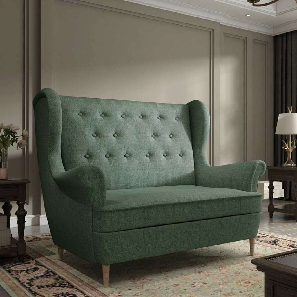 Zweisitzer Couch mit Schaumstoffpolsterung und Armlehnen